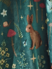 Catherine Lansfield Forest Green Enchanted Twilight Animals Cosy Blanket Throw - Image 2 of 3