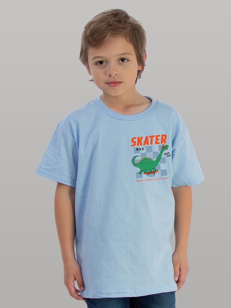 Brands In Blue Dinosaur Skater T-Shirt - Image 2 of 4 Brands In Blue Dinosaur Skater T-Shirt - Image 2 of 4