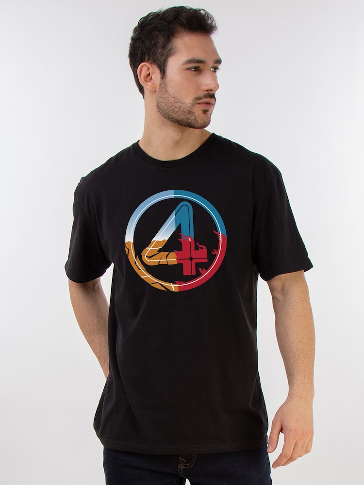 Brands In Black Marvel Fantastic Four Logo T-Shirt - Image 1 of 4