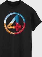 Brands In Black Marvel Fantastic Four Logo T-Shirt - Image 4 of 4
