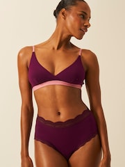 Stripe & Stare Purple High Rise 4 Pack Knickers - Image 2 of 6