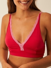 Stripe & Stare Red Plunge Lace Bra - Image 4 of 6