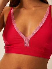 Stripe & Stare Red Plunge Lace Bra - Image 5 of 6