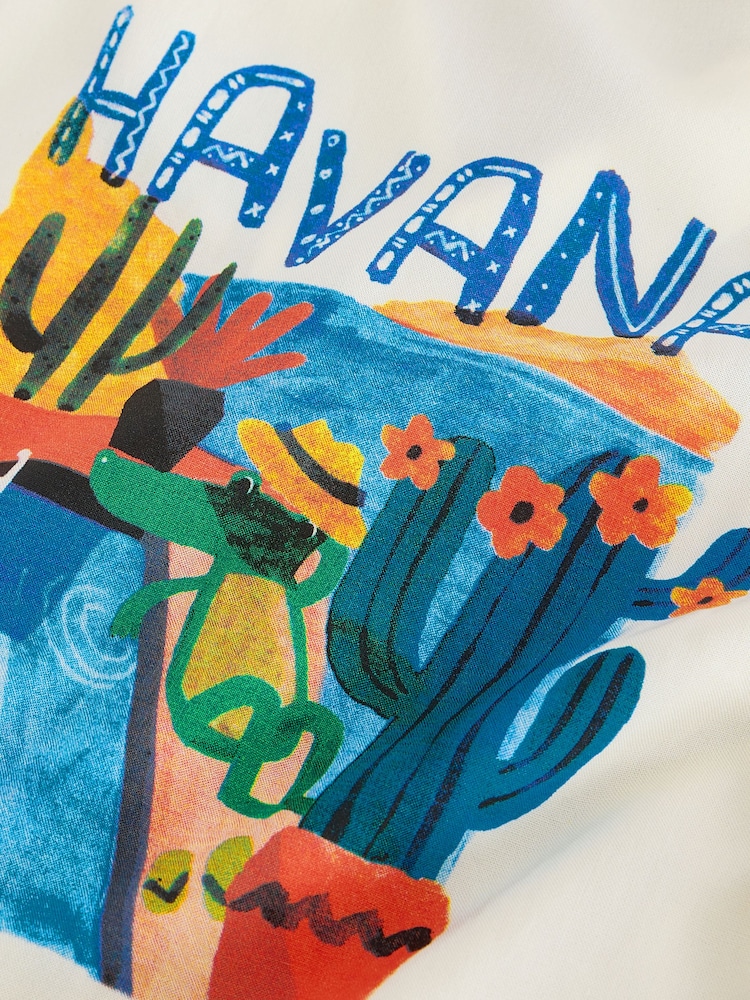 Ecru Fruta de Cuba Print Short Sleeve Revere Collar Shirt & Shorts Set (3mths-10yrs) - Image 12 of 12