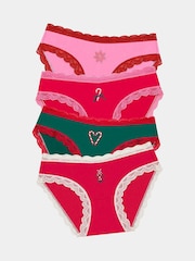 Stripe & Stare High Rise Knickers 4 Pack - Image 1 of 6