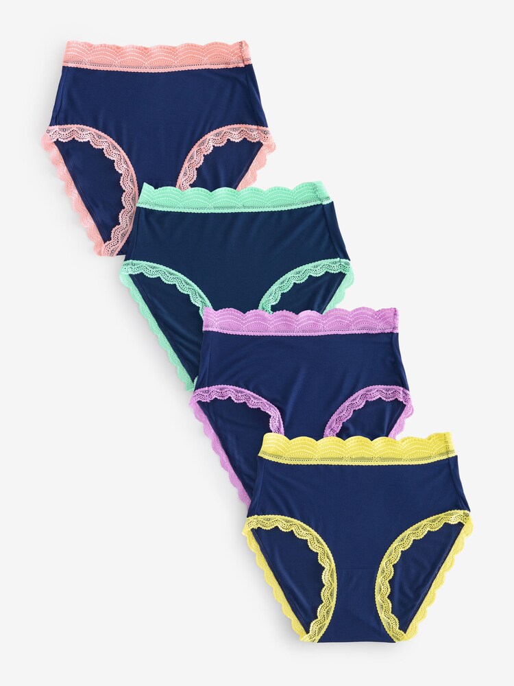 Stripe & Stare High Rise Four Pack Knickers - Image 1 of 5