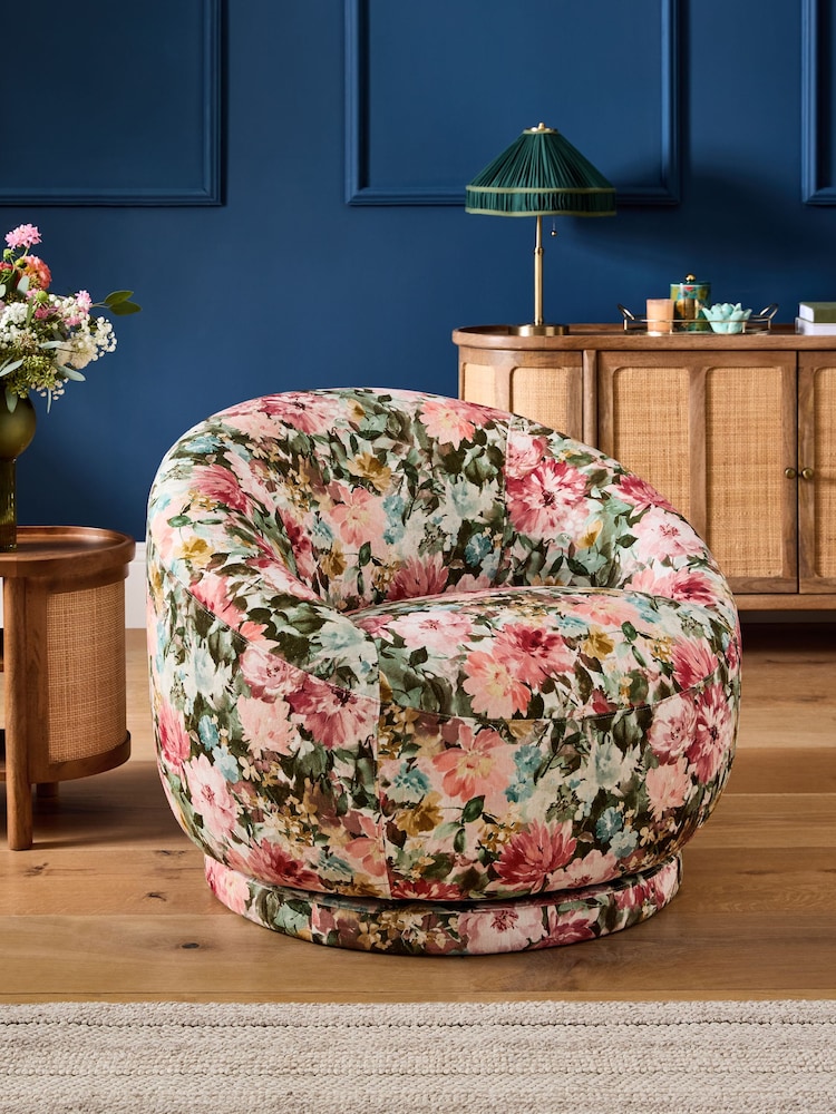 Clarke and Clarke Tahiti Spring Blush Pink Eden Accent Chair - Image 1 of 8