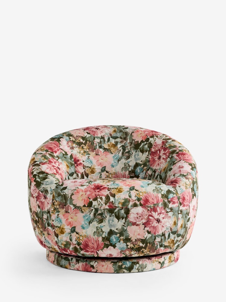 Clarke and Clarke Tahiti Spring Blush Pink Eden Accent Chair - Image 2 of 8
