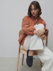 Navy Weave Forever Comfort® Leather Charm Boat Shoes - Image 2 of 11