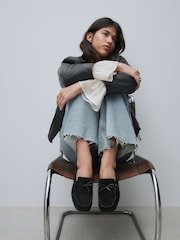 Black N.Premium Ruched Leather Loafers - Image 1 of 10