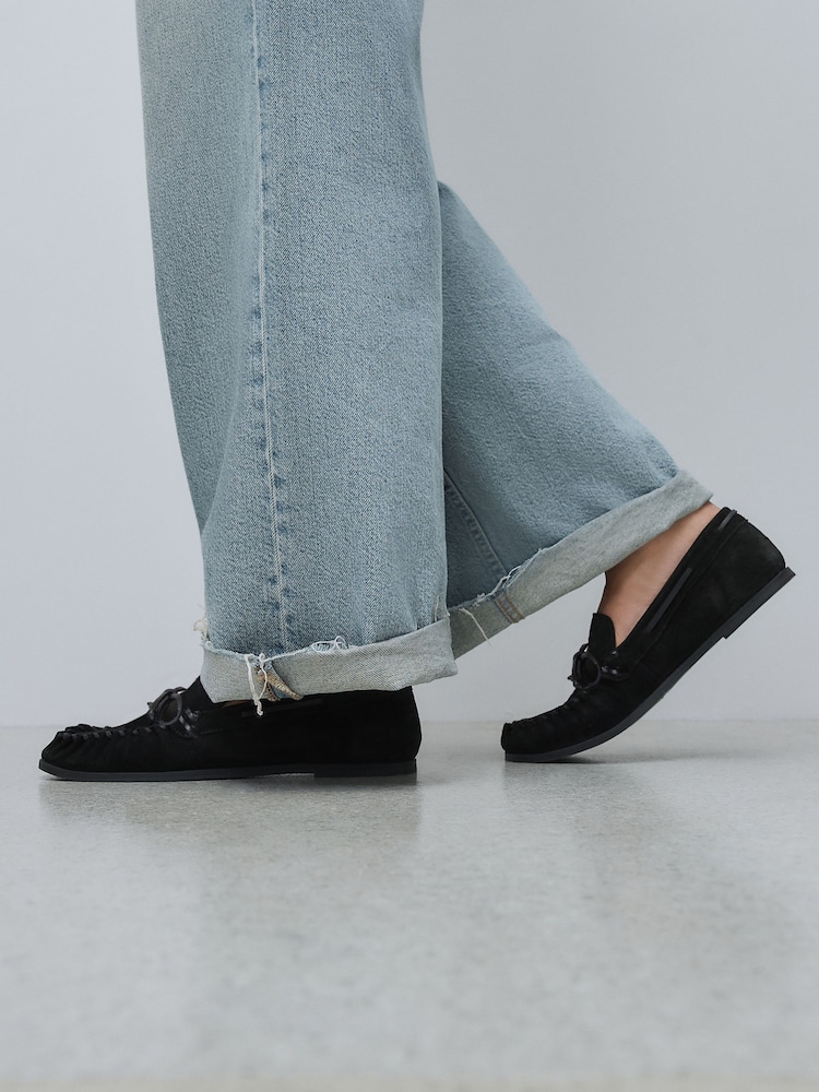 Black N.Premium Ruched Leather Loafers - Image 2 of 10