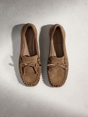 Tan Brown N.Premium Ruched Leather Loafers - Image 1 of 6