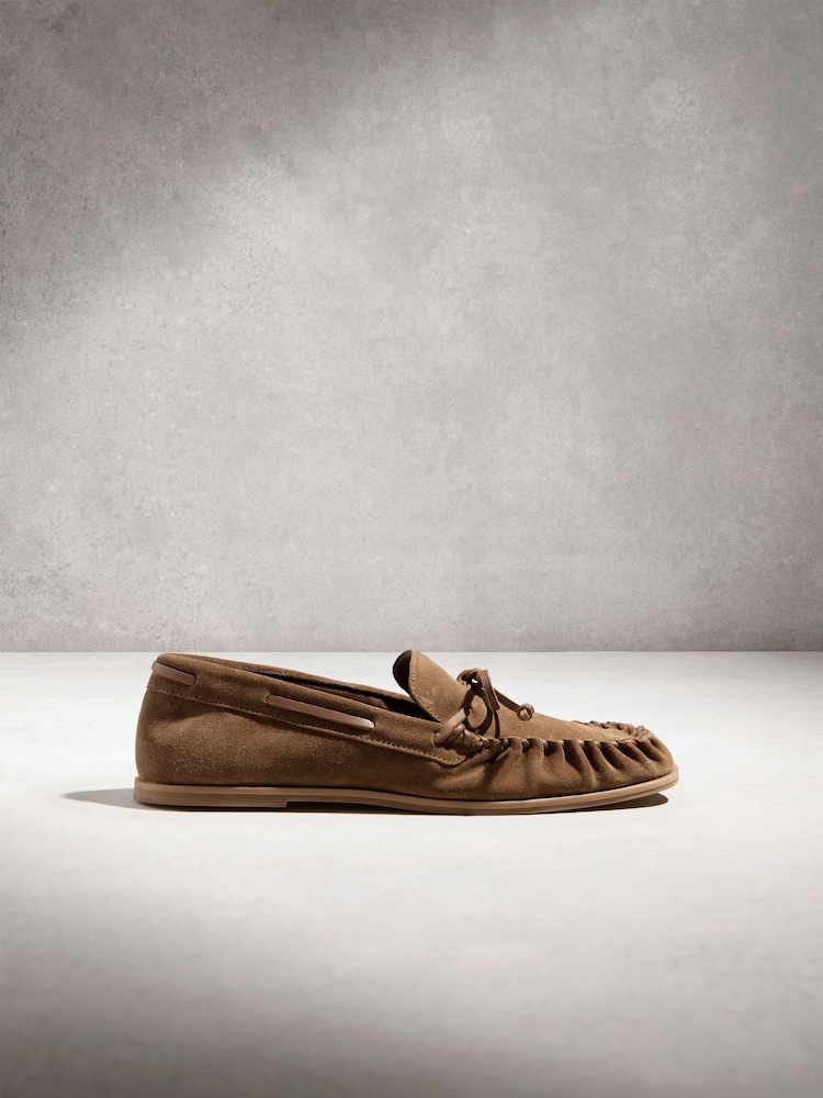 Tan Brown N.Premium Ruched Leather Loafers - Image 2 of 6 Tan Brown N.Premium Ruched Leather Loafers - Image 2 of 6