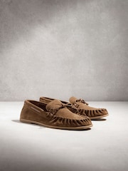 Tan Brown N.Premium Ruched Leather Loafers - Image 3 of 6