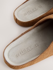 Tan Brown Forever Comfort® Leather Footbed Clogs - Image 9 of 9