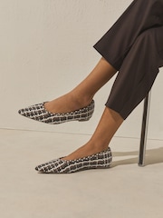 Black/White/Red Forever Comfort® Weave Point Ballet Flats - Image 2 of 8