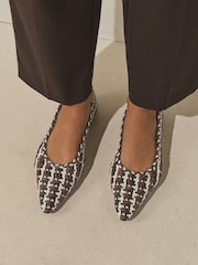 Black/White/Red Forever Comfort® Weave Point Ballet Flats - Image 3 of 8