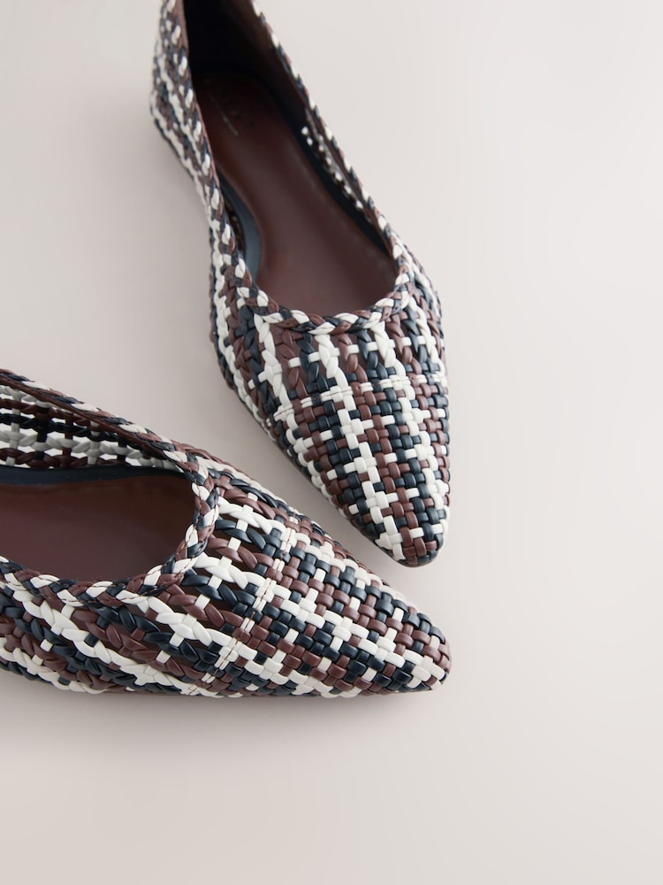 Black/White/Red Forever Comfort® Weave Point Ballet Flats - Image 8 of 8