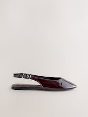 Burgundy Red Forever Comfort® Round Toe Slingback Flats - Image 2 of 5