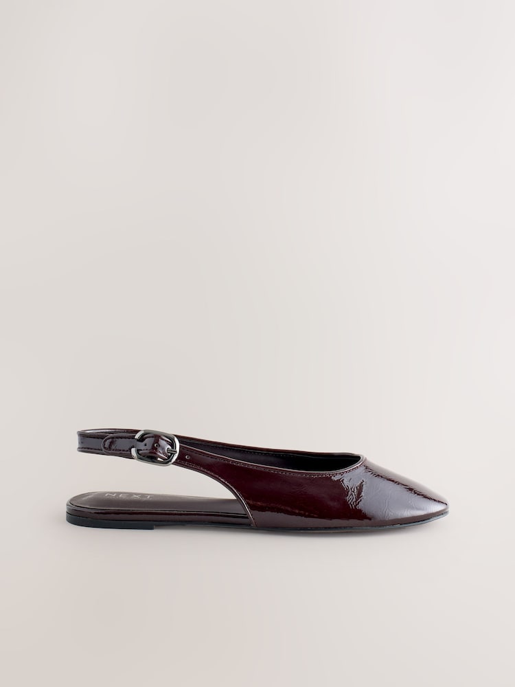 Burgundy Red Forever Comfort® Round Toe Slingback Flats - Image 2 of 5
