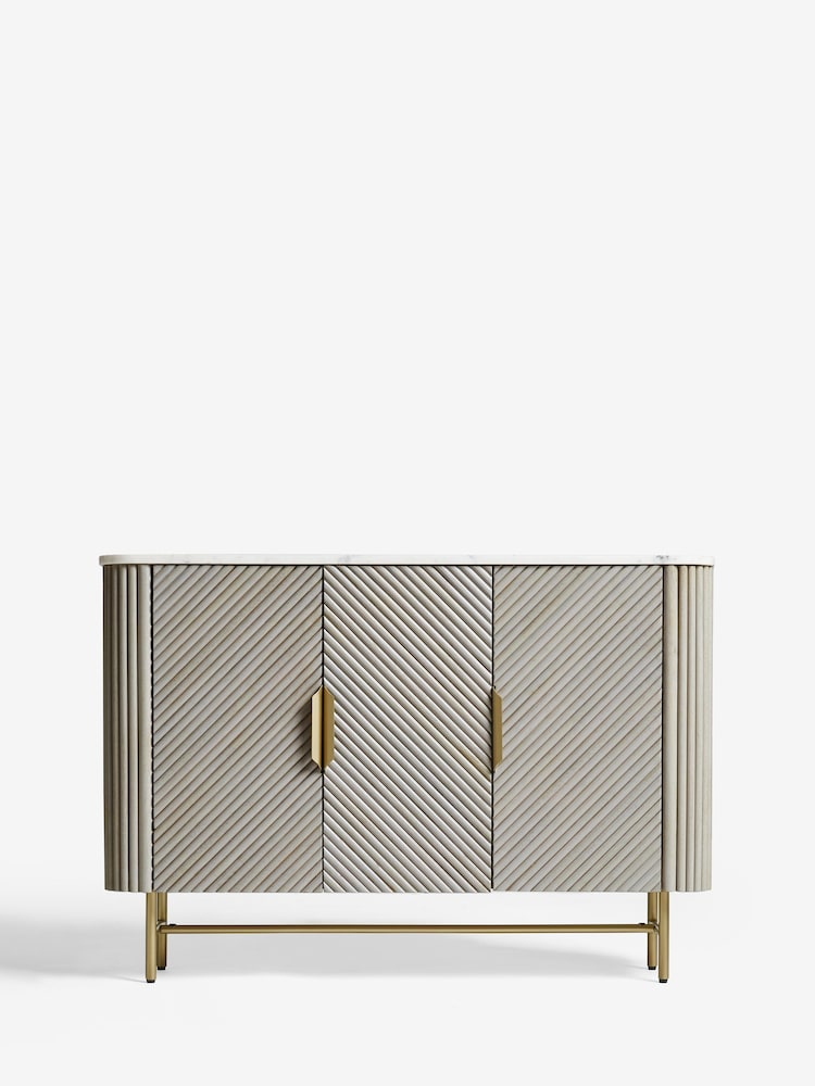 Light Grey Valencia Marble Mango Wood Sideboard - Image 1 of 6