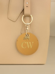 Jonnys Sister Personalised Leather Bag Accessory with Gold Tone Elephant Charm - Image 1 of 1
