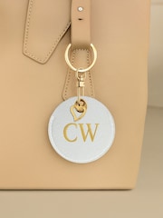 Jonnys Sister Personalised Leather Bag Accessory with Gold Tone Heart Charm - Image 1 of 1