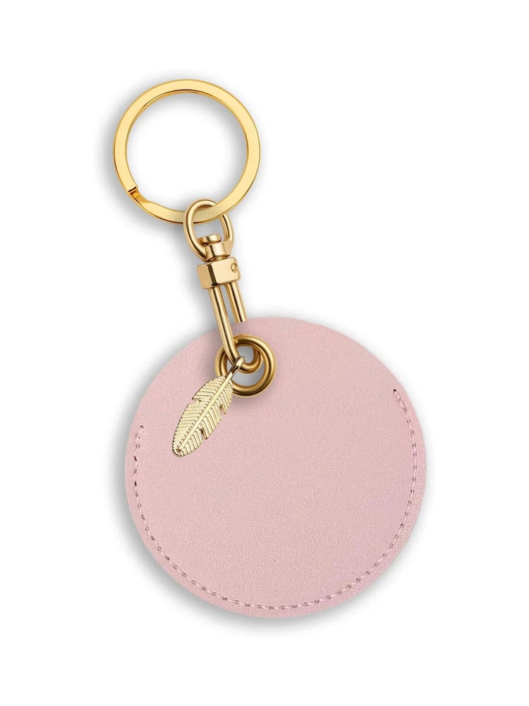 Jonnys Sister	Personalised Faux Leather Bag Accessory with Gold Tone Feather Charm - Image 2 of 2