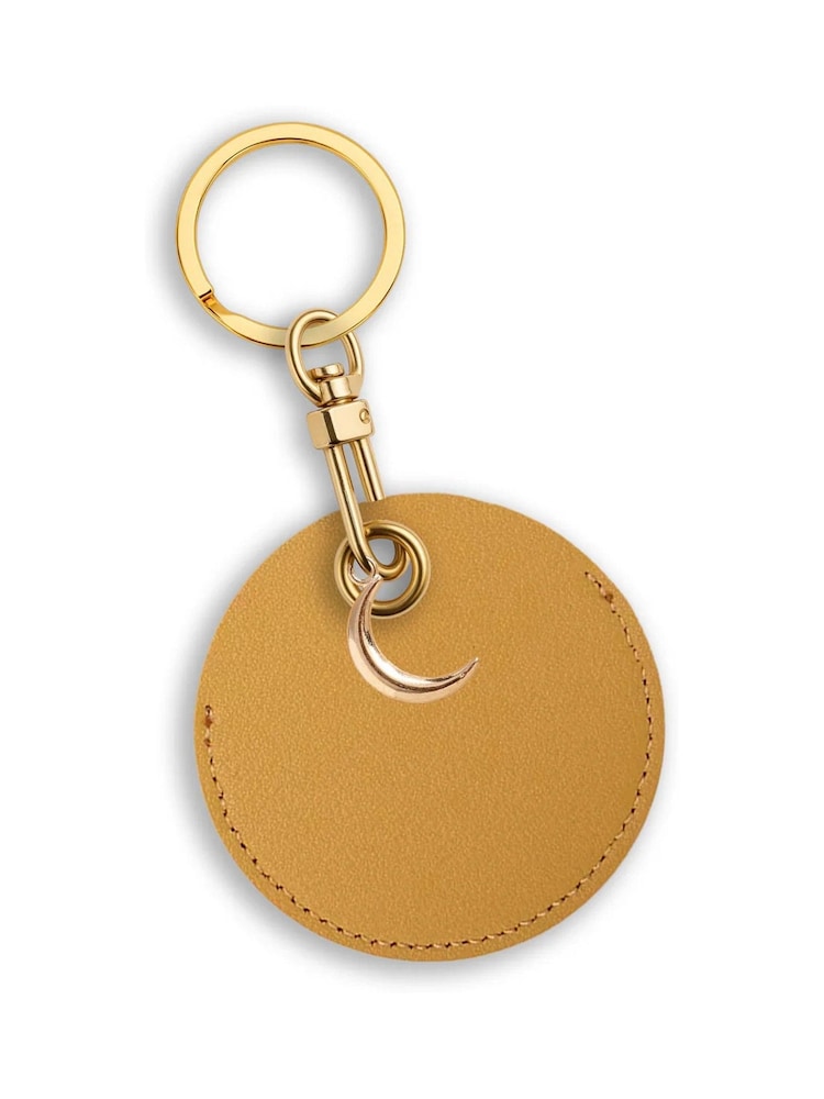 Jonnys Sister	Personalised Faux Leather Bag Accessory with Gold Tone Half Moon Charm - Image 2 of 2