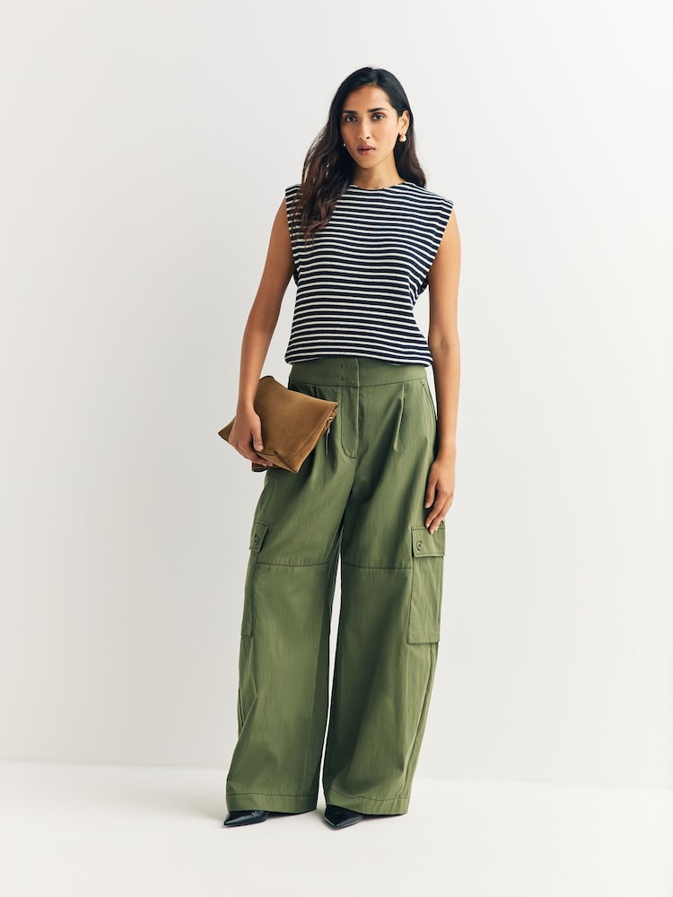 Weekend MaxMara Green Aquila Wide Leg Trousers - Image 1 of 5