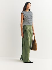 Weekend MaxMara Green Aquila Wide Leg Trousers - Image 2 of 5