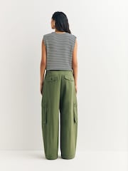 Weekend MaxMara Green Aquila Wide Leg Trousers - Image 3 of 5