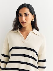 Weekend MaxMara Cream Panfilo Striped Jumper - Image 7 of 12