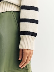 Weekend MaxMara Cream Panfilo Striped Jumper - Image 8 of 12