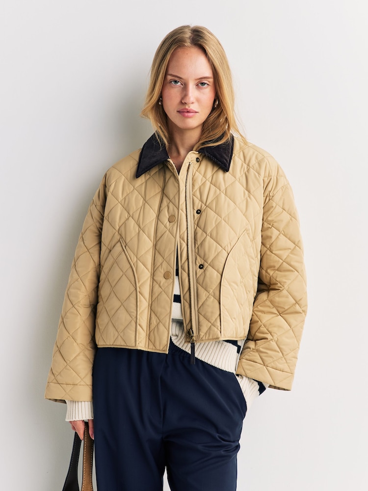 Weekend MaxMara Cream Kaki Quilted Jacket - Image 1 of 6 Weekend MaxMara Cream Kaki Quilted Jacket - Image 1 of 6