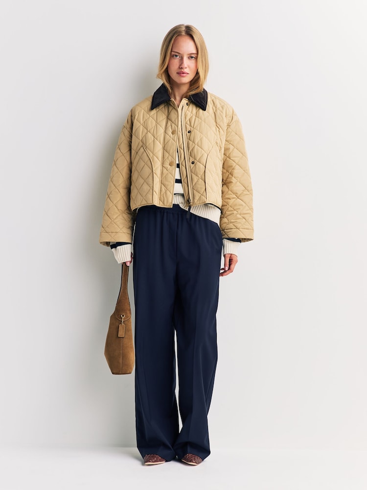 Weekend MaxMara Cream Kaki Quilted Jacket - Image 2 of 6 Weekend MaxMara Cream Kaki Quilted Jacket - Image 2 of 6