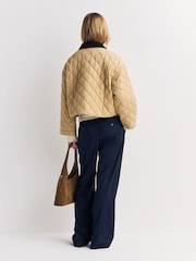 Weekend MaxMara Cream Kaki Quilted Jacket - Image 3 of 6