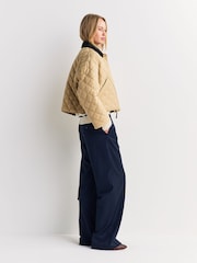 Weekend MaxMara Cream Kaki Quilted Jacket - Image 4 of 6
