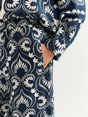 Weekend MaxMara Blue Ottico Pattern Wide Leg Trousers - Image 5 of 5