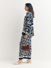 Weekend MaxMara Blue Lastra Pattern Shirt - Image 3 of 5