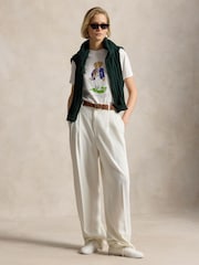 Polo Ralph Lauren White Knit T-Shirt - Image 1 of 3