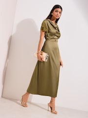 Friends Like These Midikleid aus Satin mit Wasserfallausschnitt - Bild 3 von 5