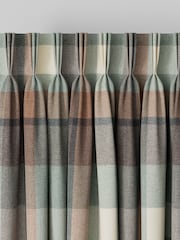 Teal Blue Check Made to Measure Curtains - Image 3 of 9