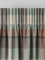 Teal Blue Check Made to Measure Curtains - Image 4 of 9