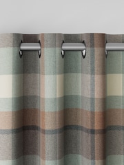 Teal Blue Check Made to Measure Curtains - Image 5 of 9