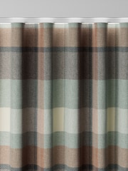 Teal Blue Check Made to Measure Curtains - Image 6 of 9