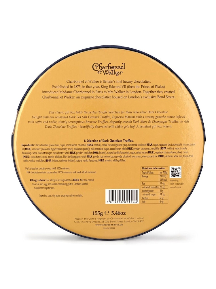 Charbonnel et Walker 155g Dark Chocolate Truffle Selection 2025 - Image 2 of 2 Charbonnel et Walker 155g Dark Chocolate Truffle Selection 2025 - Image 2 of 2
