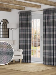 Grey Brushed Check Made to Measure Curtains - Image 1 of 9