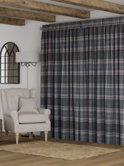Grey Brushed Check Made to Measure Curtains - Image 2 of 9