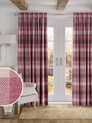 Pink Berry Check Made to Measure Curtains - Image 1 of 9